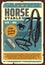 Horse stable elite jockey school grunge poster