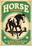 Horse stables vintage poster design idea