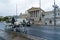 Horse traditional carriage on Ringstrasse and Austrian Parliament Building, Vienna, Austria