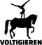 Horse Vaulting silhouette with german word