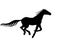 Horse. Vector black Silhouette of a galloping horse - sign for a pictogram or logo. Fast running horse - icon.