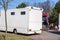 Horse vehicle . Carriage for horses . Auto trailer