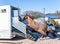 Horse vehicle . Carriage for horses . Auto trailer