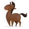 Horse wild or domestic animal. Brown mammal