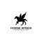 horse wings vector logo design