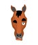 Horse winks. Steed happy emoji. hoss Vector illustration