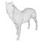 Horse wireframe made of black lines on a white background. Detailed horse from lines. 3D. Vector illustration