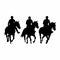 Horseback rider black icon on white background. Race horsemen silhouette