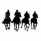 Horseback rider black icon on white background. Race horsemen silhouette