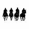 Horseback rider black icon on white background. Race horsemen silhouette