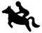 Horseback Riding. Silhouette. A rider rides a horse. Overcoming distance at speed