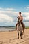 Horseman on the beach