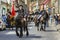 Horseman holding flag during Brasov Juni parade
