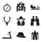 Horseman icons set, simple style