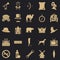 Horseman icons set, simple style