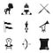 Horsemanship icons set, simple style