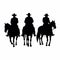 Horsemen black icon on white background. Horsemen silhouette