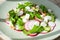 horseradish salad, Golden Frills mustard leaves, cucumber and feta cheese salad