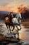 horses brought to life with this thick paint painting on canvas.