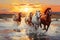 horses brought to life with this thick paint painting on canvas.