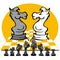 Horses: Chess game, cartoon