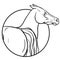 Horses in the circle coloring page.
