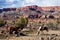 Horses in corrals at the entrance to Capitol Reef National Park