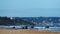 Horses at Deauville beach in Normandy