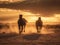 Horses free run on desert storm