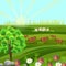 Horses on a green field Vector. Farm ville sunny summer day backgrounds