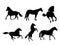 Horses.Horses silhouette vector illustration