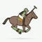 Horses Polo sport cartoon graphic vector