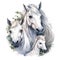Horses portrait. Watercolor illustration
