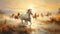 Horses Running At Sunset: A Stunning Artistic Display