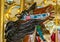 Horses on a traditional fairground B&B carousel at historic Coney Island Boardwalk in Brooklyn