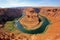 Horseshoe Bend meander of Colorado River, Glen Canyon, Arizonal