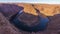 Horseshoe bend on sunny morning. Colorado River Meander. Arizona, USA