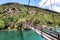 Horseshoe Bend Suspension Bridge over the Clutha River Mata-Au, South Island New Zealand