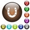 Horseshoe color glass buttons