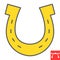 Horseshoe color line icon, lucky and talisman, horse shoe vector icon, vector graphics, editable stroke filled outline