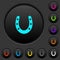 Horseshoe dark push buttons with color icons