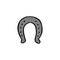 Horseshoe doodle icon, vector illustration