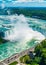 Horseshoe Fall, Niagara Gorge and boat in mist, Niagara Falls, Ontario, Canada. High quality photo