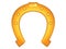 Horseshoe horse golden color. Horseshoe - a symbol of good luck and luck, brings happiness.