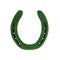 Horseshoe horse green symbol of good luck on white isolated background