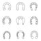 Horseshoe icon vector set. Luck illustration sign collection. Fortune symbol.