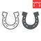 Horseshoe line and glyph icon, lucky and talisman, horse shoe vector icon, vector graphics, editable stroke outline sign