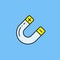 Horseshoe magnet line icon