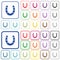 Horseshoe outlined flat color icons