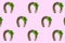 Horseshoe and shamrock repeated pattern. Horseshoe and four-leaf clover isolated on pink background